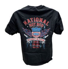 NHRA Drag Racing Vintage Speed For All American Flag Black T-Shirt