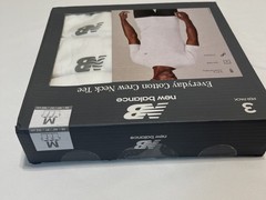 New Balance Men’s Sz M 42-44″ 3 Pack White Tag Free Cotton Crew Neck Tee NIB