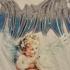 H&M White Crew Neck Short Sleeve Graphic Print Angel Cherub Dove T-Shirt S