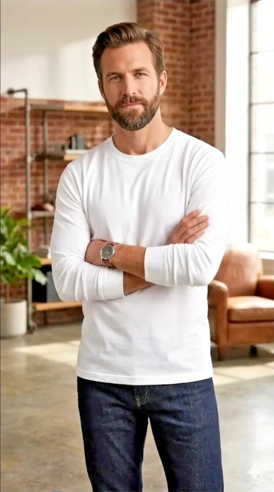 Hanes Men’s (XXL) White Long Sleeve 100% Cotton T-Shirt 3-Pack FREE SHIPPING