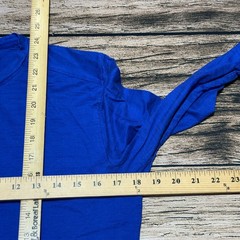 Hugo Boss Long Sleeve T-Shirt Mens Small Blue Slim Fit Mercerized Cotton Tee