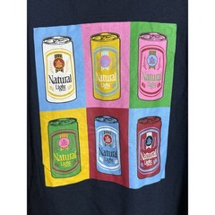 Rowdy Gentleman Natural Light Beer Pop Art Pocket T-Shirt XL Navy Blue