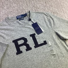 Polo Ralph Lauren Mens Custom Slim Fit RL Graphic T-Shirt Grey Size S NWT