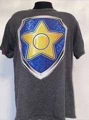 Paw Patrol Chase Badge T-Shirt XL Gray Nickelodeon Cartoon Dogs Puppy