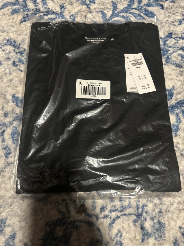 Abercrombie & Fitch Soft A&F Collection Premium Heavyweight 2.0 Tee Black Large