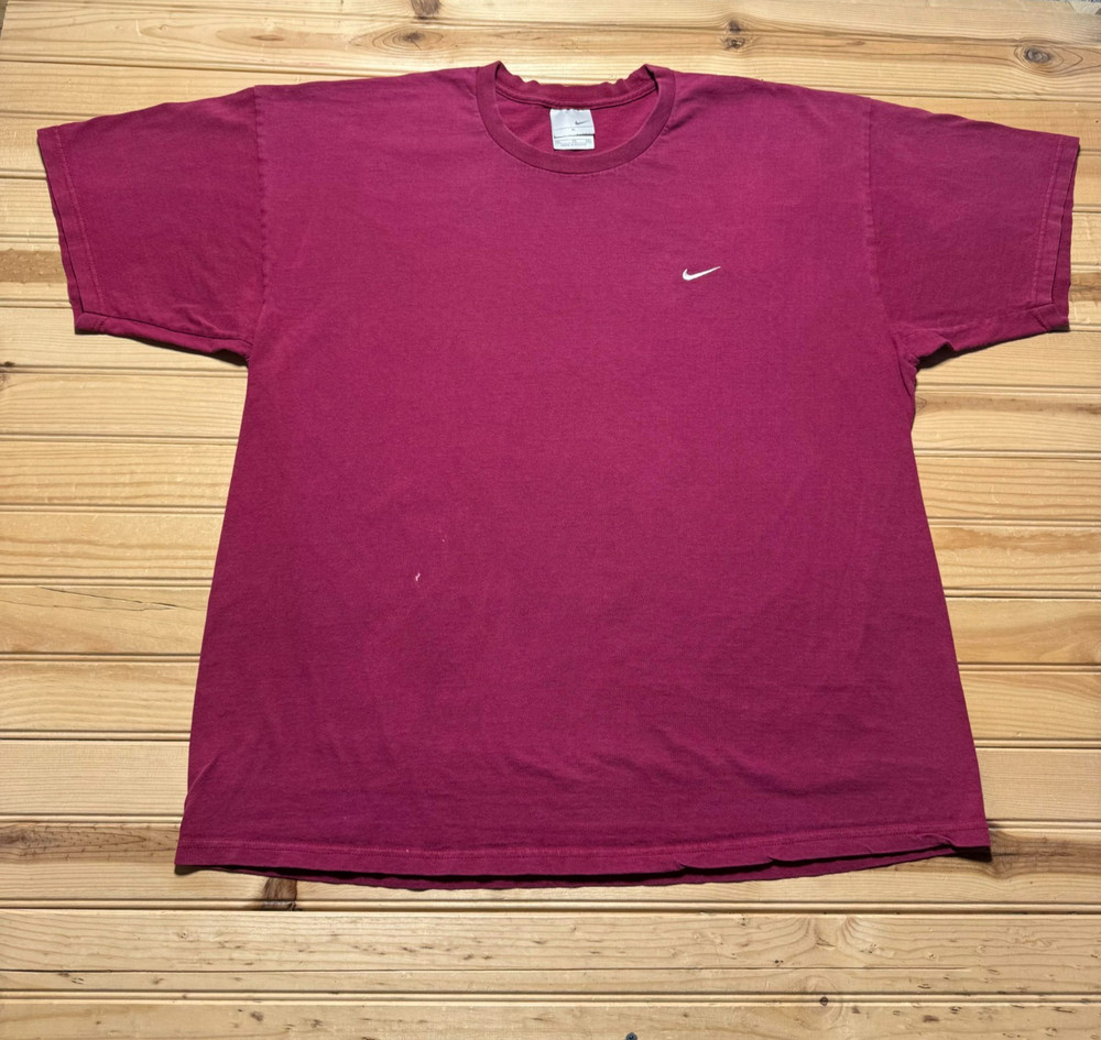 Vintage Y2K Nike Mini Swoosh Embroidered Blank Short Sleeve Crewneck Shirt – XL