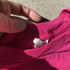 Vintage 70s Fruit of the Loom Pocket Tee SHirt Pink Fuscia Single Stitch Medium