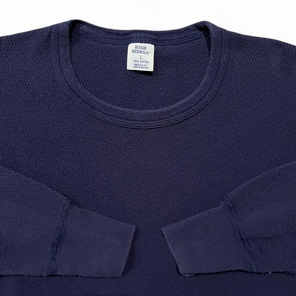 VTG High Sierra Thermal Men’s L Navy Cotton Long-Sleeve Waffle-Knit Base Layer
