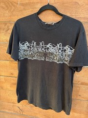 Versace Collection Black Graphic Silver Foil Baroque Scroll T-Shirt