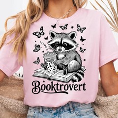 Booktrovert Raccoon Book Lover Comfort Tee