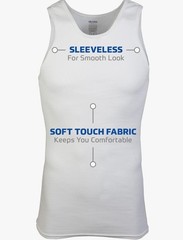 gildan tag-free A-Shirts men 6 pk size large white sleeveless