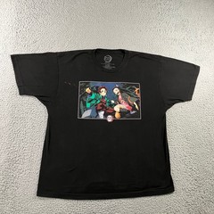 Demon Slayer Graphic T-Shirt Men XL Black Tanjiro Nezuko Anime Tee Goth Emo