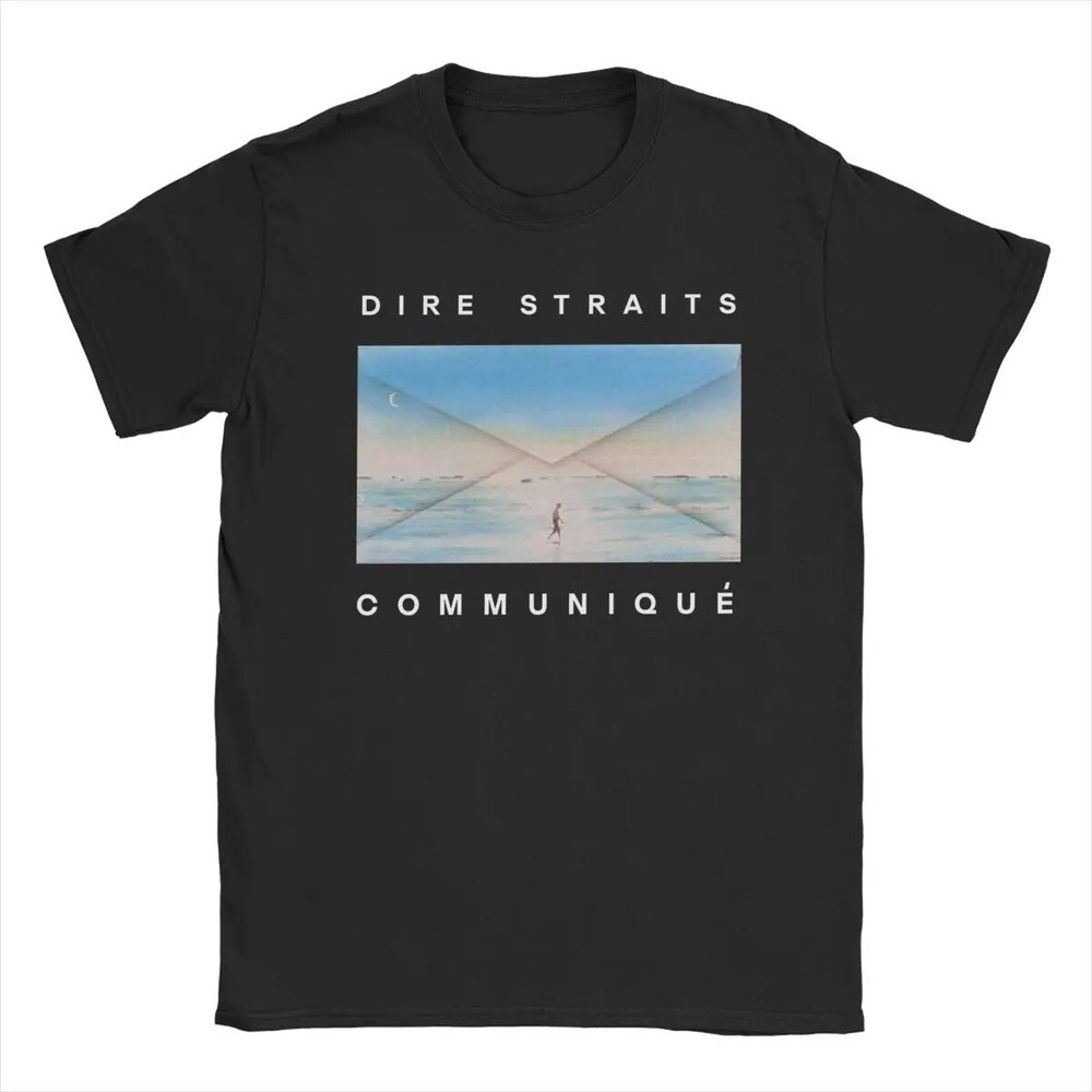 Dire Straits Communique T Shirts Men’s Pure Cotton Vintage T-Shirt Crewneck Tees