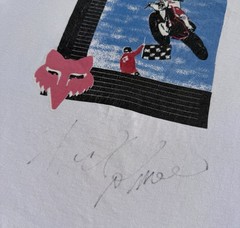 Vintage 80s Fox Racing Motorcycle Auto Promo T-Shirt Size Medium MARKS