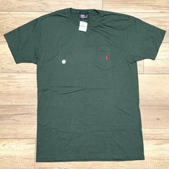 VTG Polo Ralph Lauren Single Stitch Green Throwback Pony Pocket T Shirt Mens S
