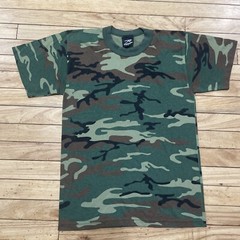 Vtg ROTHCO Army Surplus Shirt Men S Camo Green Army Forest Woodland Made USA