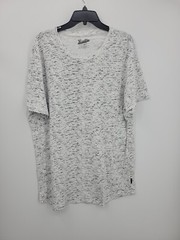 Brooklyn Cloth Shirt Mens XL White Black Speckle Crew Neck Short Sleeve Y2K