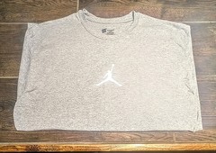 Jordan Jumpman Logo Gray Crew Neck Short Sleeve Cotton T-Shirt Men’s L