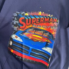 Vintage Superman Racing Shirt Mens Extra Large Dc Comics Streetwear 90s Y2K NWT
