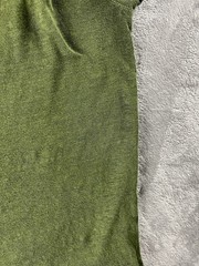John Varvatos Wooster Shirt Mens Medium Green Linen Slim Fit V Neck Casual READ