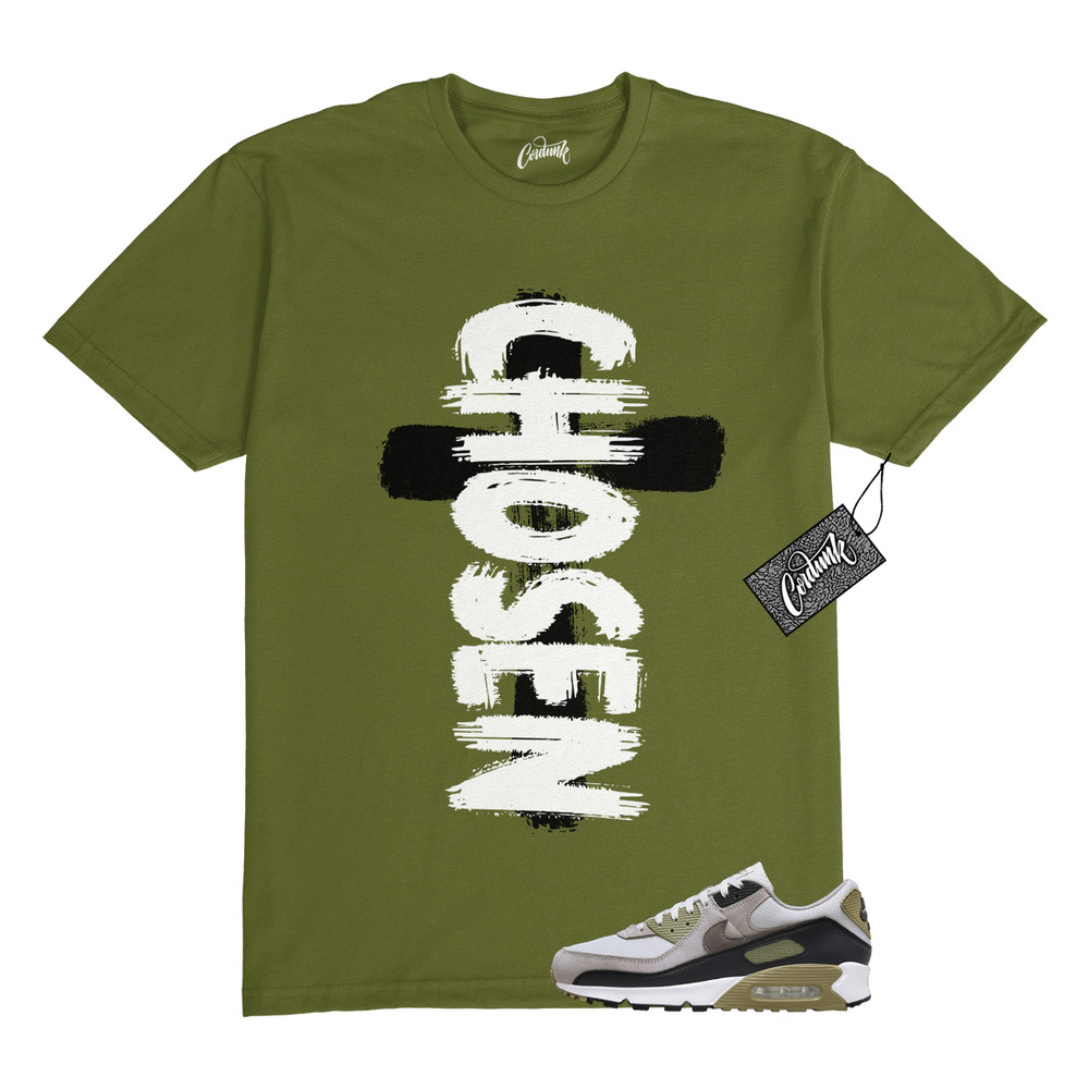 Air Max 90 Light Bone Neutral Olive College Grey Stone T Shirt to Match CHOSEN
