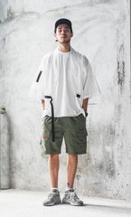 Niepce Streetwear Japanese White Kimono Graphic Tee Ninja Short Sleeves Shirt