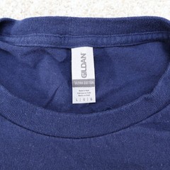 Gildan Mens Large Drinking Shirt Graphic Tee Navy (see photo for flaw)