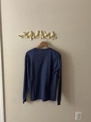 Champion Long Sleeve Dark Blue T-Shirt, Basic, Conventional