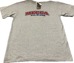 Mecca USA Vintage Y2K Hip Hop Varsity Script Graphic Tee Gray Size L NWT