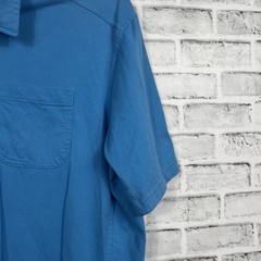 Duluth Shirt Mens XL Longtail Short Sleeve Polo Blue Workwear Casual