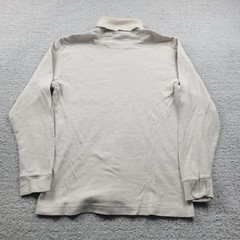 John Ashford Shirt Mens M Beige Turtleneck Long Sleeve Cotton Jersey Lightweight