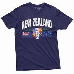 New Zealand T-shirt Mens Womens Kiwi New Zealand Flag Tee Shirt