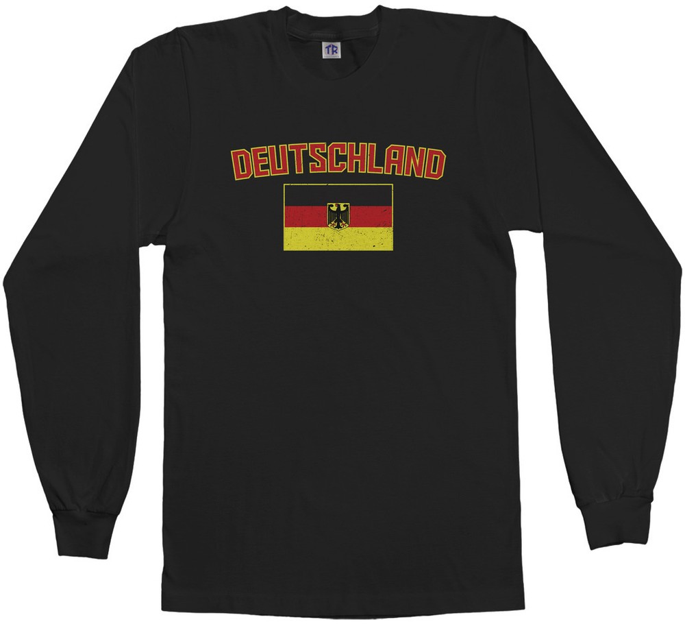 Threadrock Men’s Deutschland Flag Long Sleeve T-shirt Germany Team