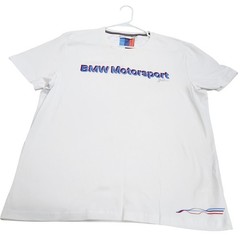 BMW Motorsport Mens White Graphic T-Shirt 3D Logo Racing XXL 80142285833 NEW