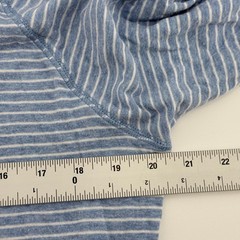 Faherty Cloud Cotton Henley Shirt Mens Medium Blue White Striped Long Sleeve