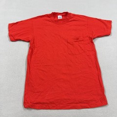 Vintage BVD Shirt Mens Medium Red Pocket Tee Made USA Crewneck selvedge pocket