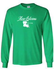 New Orleans Louisiana State T-Shirt Long Sleeve Graphic Tees Unisex Apparel