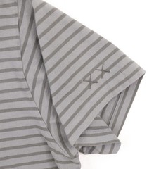 KAWS Uniqlo BFF Short Sleeve T-Shirt XXL Grey Grey Striped Embroidered Cotton
