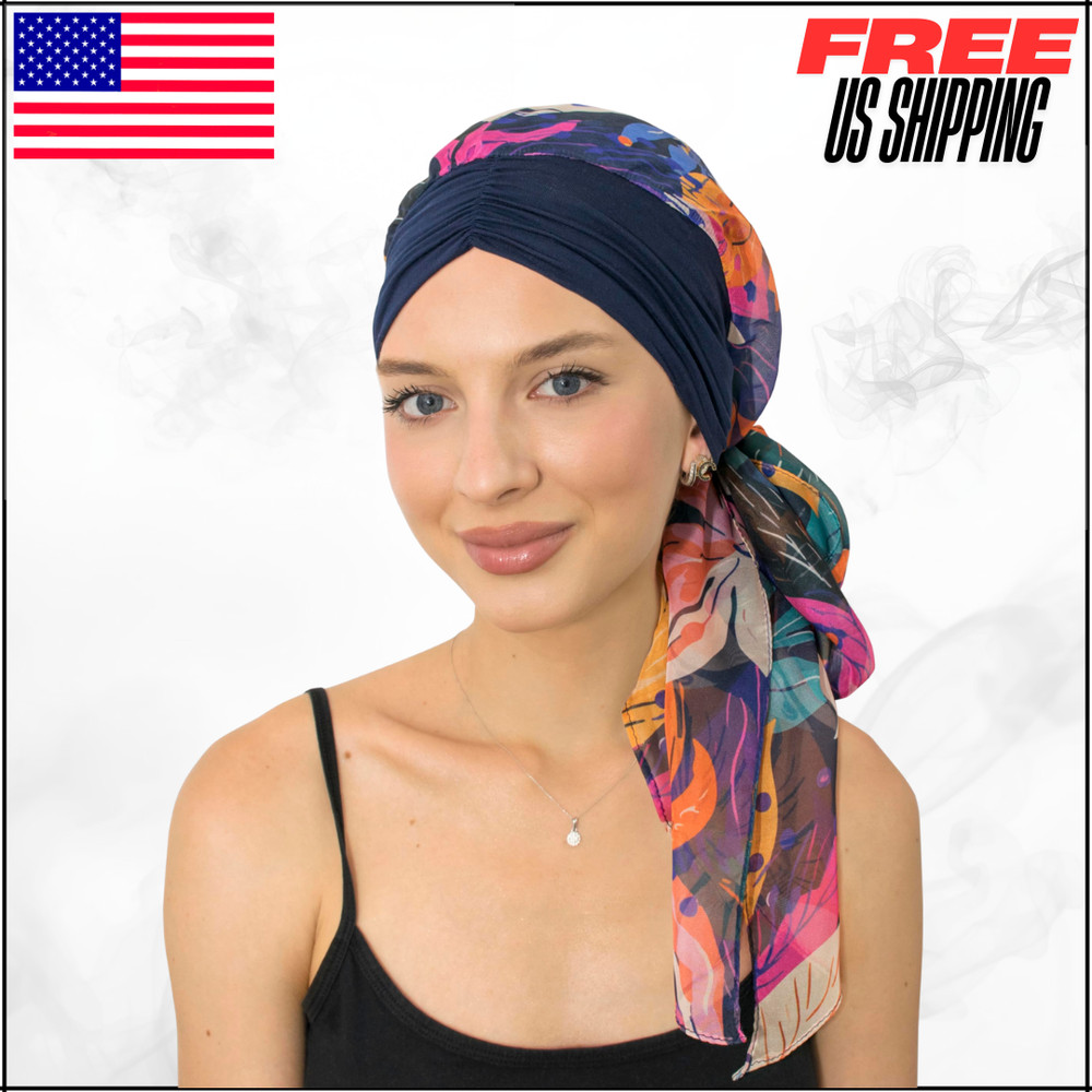 Chemo Turban Headwrap Headwear For Cancer Patients Skull Cap Hair Loss Cover Hat