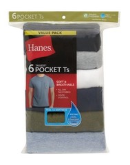 Men’s Cotton Pocket T-Shirt, Moisture-Wicking with Odor Control, Assorted