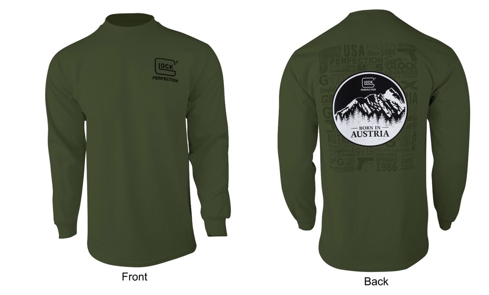 Glock Born In Austria Military Green Long-Sleeve Men’s T-Shirt 2Xl AP96069