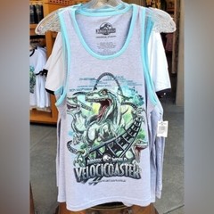 Jurassic World Universal Studios Velocicoaster Raptors Gray Tank Top Shirt – XS