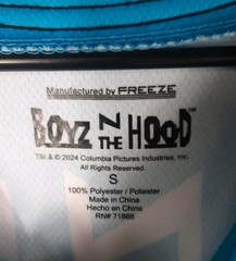 Boyz N The Hood Jersey Shirt Mens Small Button Front Blue Black Short Sleeve
