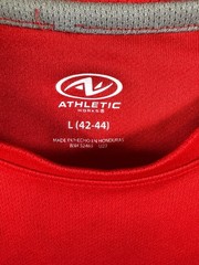 Athletic Works Mens L Red DriWorks Athletic Shirt Short Sleeve Performance Tee
