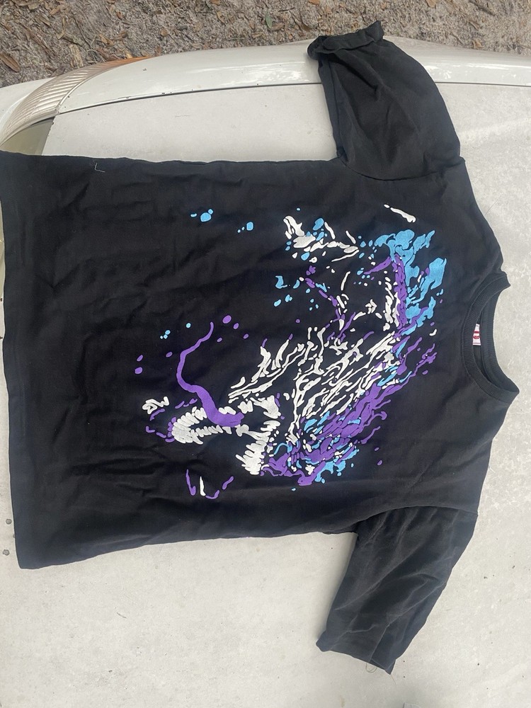 Dignify Men’s Graphic Print Crew Neck Cotton Knit T-Shirt Black Size L