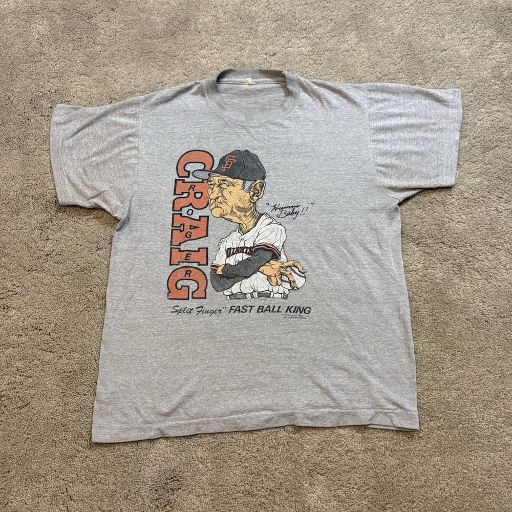 Salem Vintage San Francisco Giants Split Finger Fast Ball King Tee Gray L