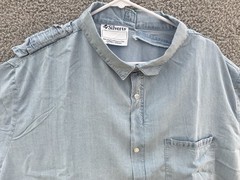 New W/ Tags Silverts Adaptive Clothing Denim Shirt Sz 3XL Open Back Easy On