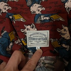 STUDIO D’ARTISAN Aloha Shirt Pig Design Size L