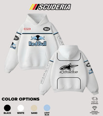 Scuderia Retro Sky Blue Redbull x Alpinestars Racing Hoodie Motor World Champion