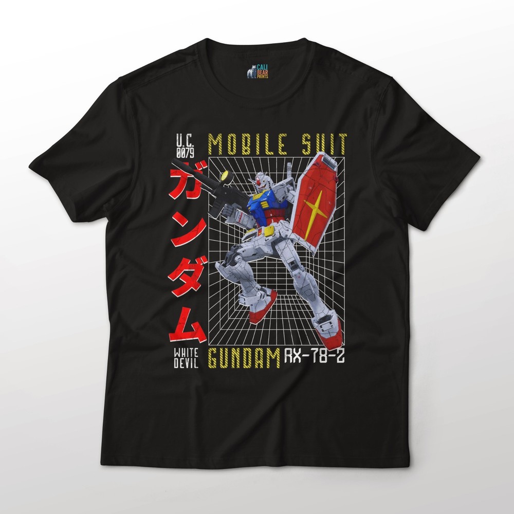 Mobile Suit Gundam RX-78-2 ‘White Devil’ Anime Mecha Graphic Cotton T-Shirt